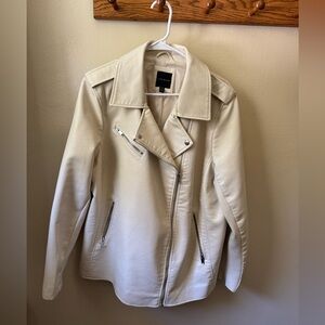 Lane Bryant Cream Leather Jacket